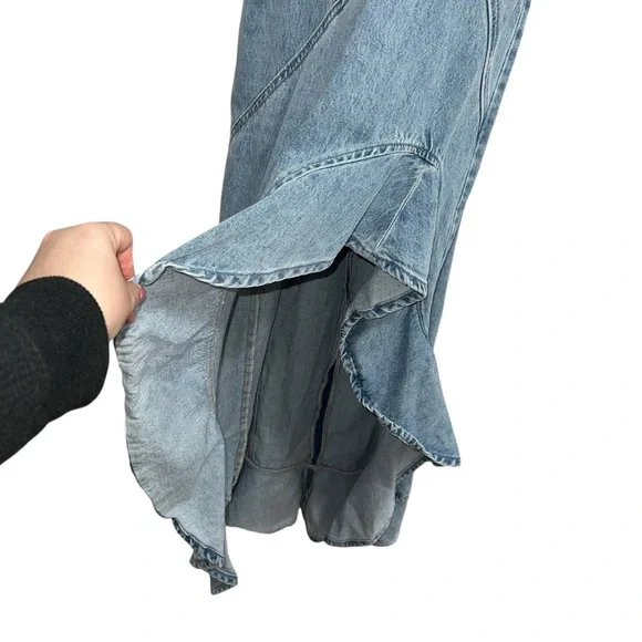 NEW NWOT Amanda Uprichard Symone Strapless Denim Maxi Dress In Cielo Blue - Picture 4 of 8